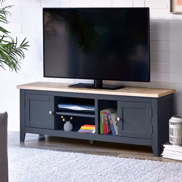 Julian Bowen Bordeaux Grey and Oak Wood TV Unit W/D/H: 150.0 x 40.0 x 62.0 cm – 4