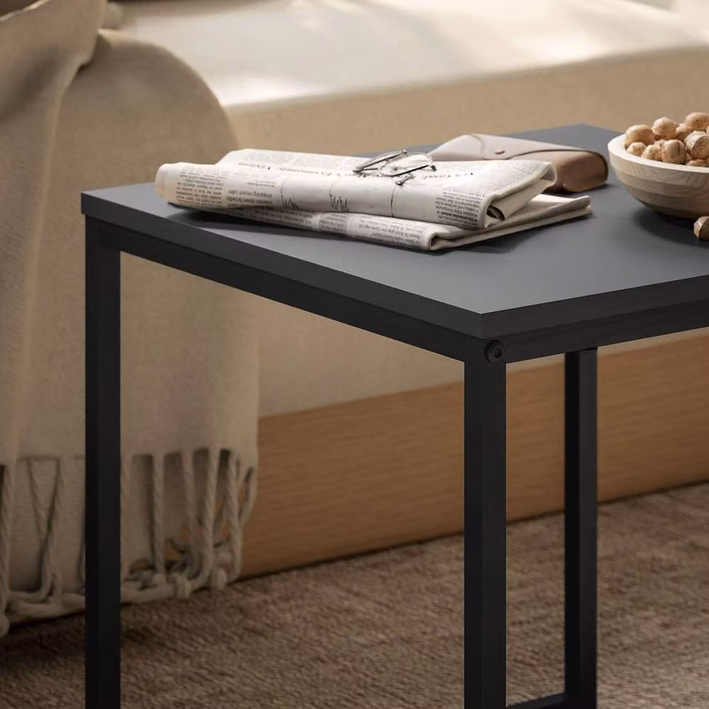 Wyld Haus Lavi Set of 2 Modern Square Nesting Tables in Black and Brown – 5