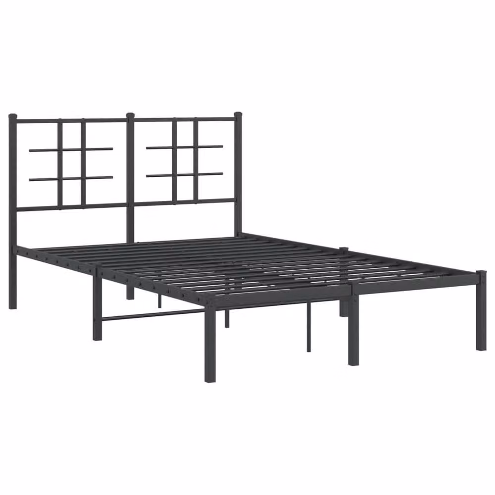 Berkfield Home Metal Bed Frame with Headboard, Black, W/D/H: 120 x 200 cm – 3
