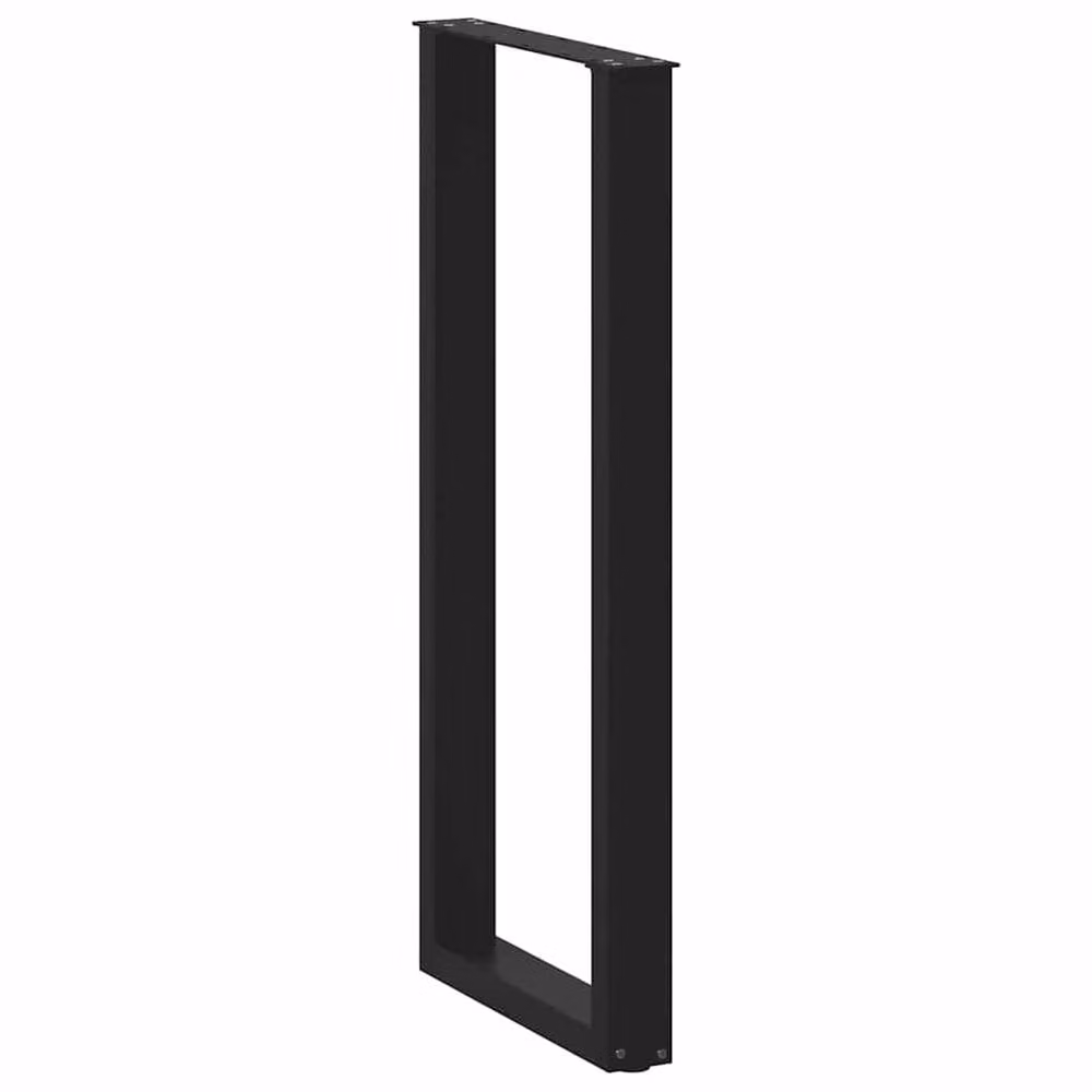 Berkfield Home U-Shaped Steel Coffee Table Legs, Black, H: 110-111 cm x W: 40 cm, 2 Pieces – 3