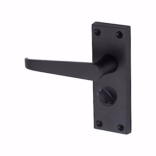 Golden Grace Victorian Straight Door Handle Privacy Set, Matt Black – 2