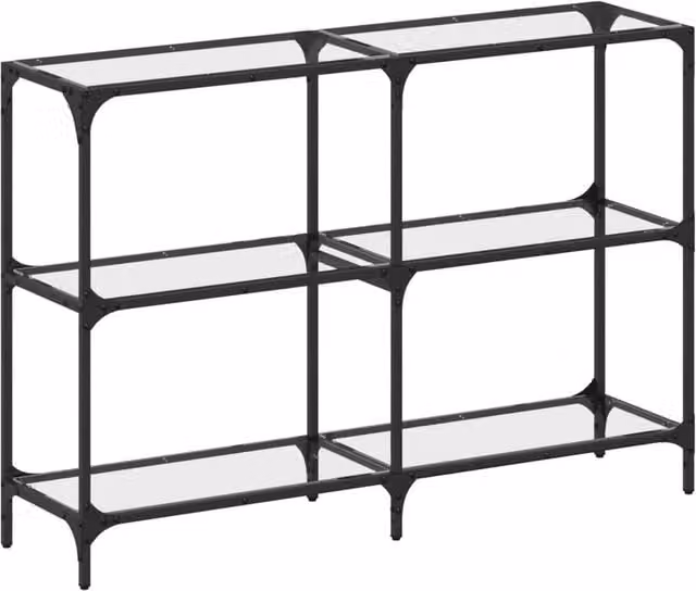 Berkfield Home Modern Console Table with Transparent Glass Top and Steel Frame, W/D/H: 118.5 x 30 x 81 cm – 1