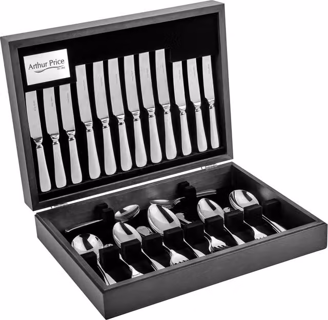 Arthur Price Georgian Polished Stainless Steel 58 Piece 8 Person Canteen Cutlery Set in Silver – 1