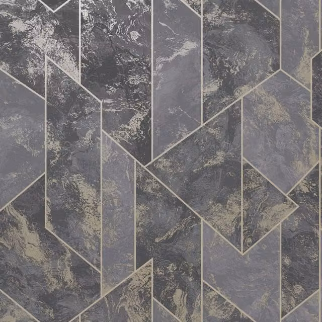 Holden Decor Zarci Grey Abstract Geometric Vinyl Wallpaper Roll
