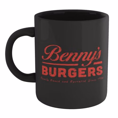 Zavvi Stranger Things Benny's Burgers Ceramic Mug, Black