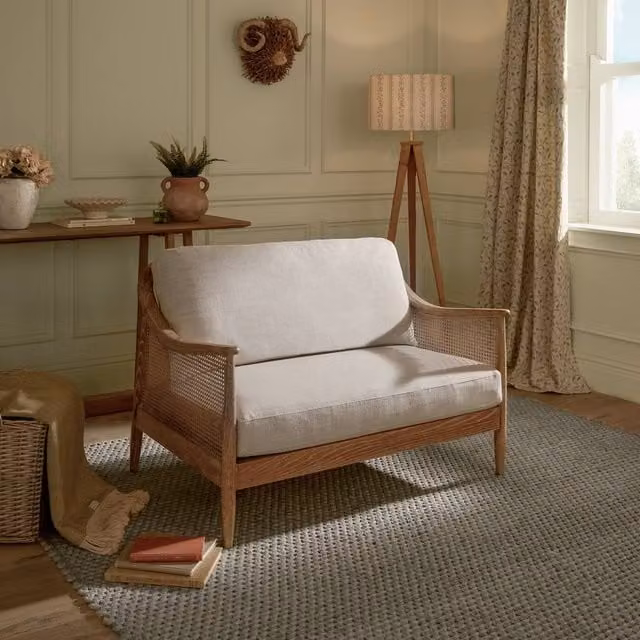 Voyage Maison Remi 2-Seater Rattan Chair in Light Oak – 1