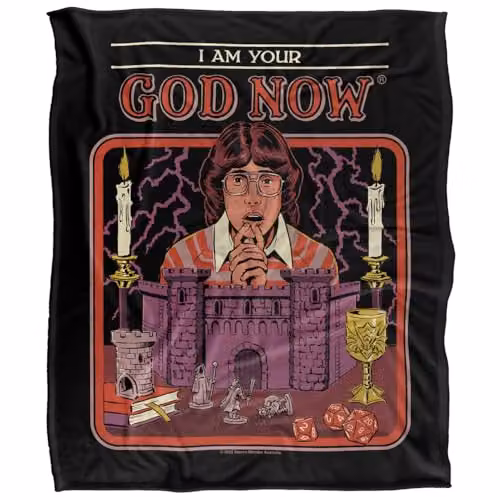 Steven Rhodes I Am Your God Now Multicolour Super Soft Fleece Throw Blanket W/D/H: 152 x 127 cm – 5