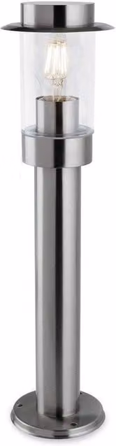 Netlighting Darwin Outdoor Stainless Steel Bollard Light in Grey with E27 Socket and IP44 Rating