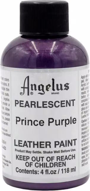 Angelus Pearlescent Acrylic Leather Paint in Prince Purple, 118 ml