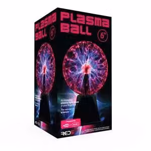 Menkind RED5 Black Touch-Responsive 6-Inch Plasma Ball Light Show – 3