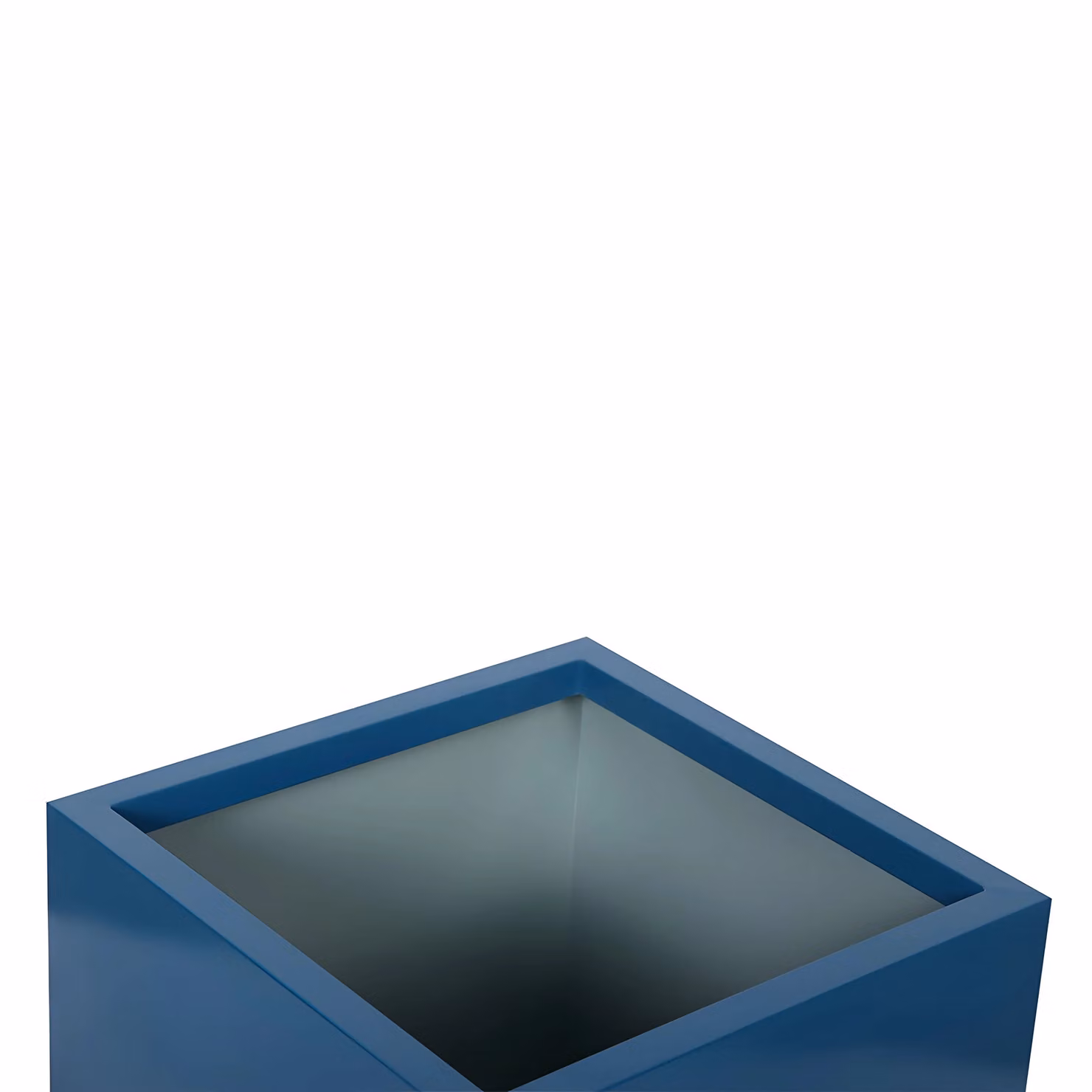 Primrose Blue Galvanised Steel Cube Patio Planter with Drainage Hole W: 40 cm, D: 40 cm, H: 40 cm – 3