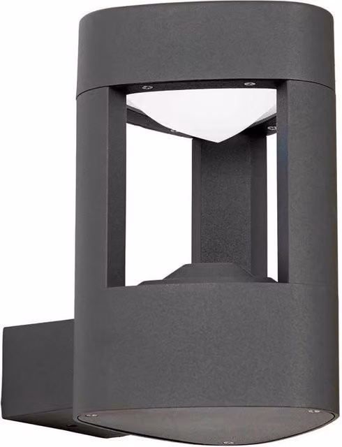 Netlighting Tribeca Modern LED Outdoor Wall Light in Grey with Frosted Acrylic and Aluminium, IP54 Rated
