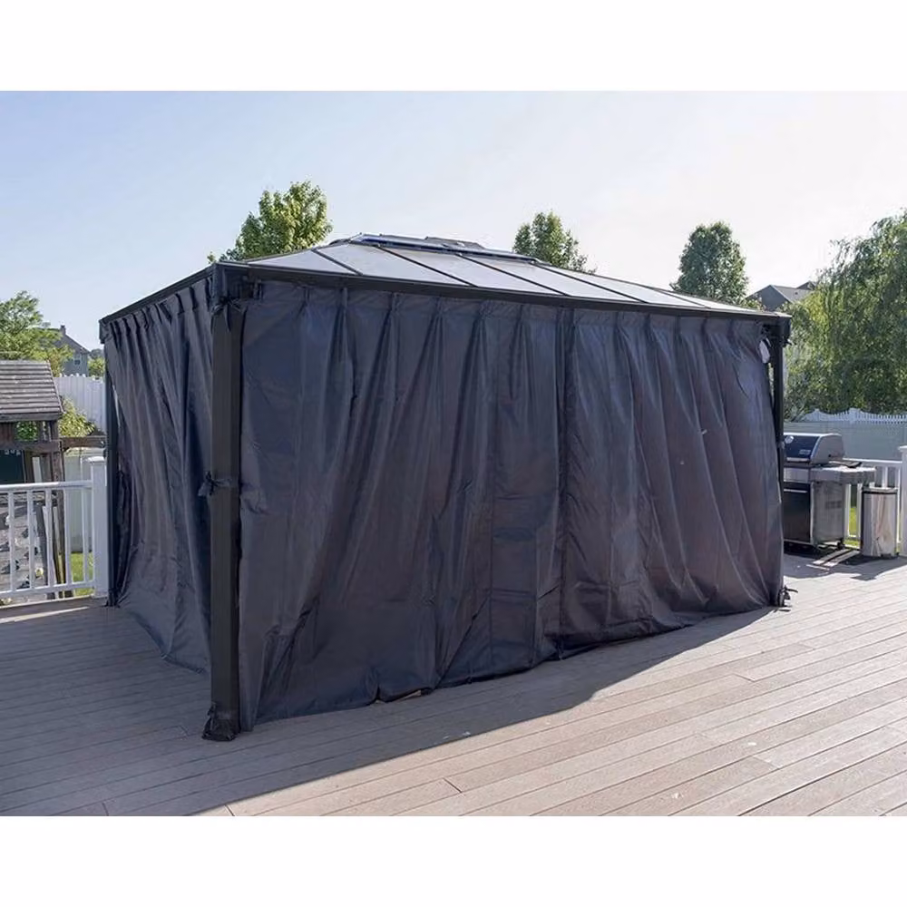 Palram Martinique Grey Polyester Curtain Set for Rectangle Gazebos, W/H: 465 x 217 cm – 2