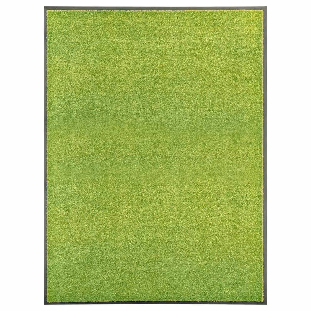 Berkfield Home Washable Non-Slip Green Doormat W: 90 cm, D: 120 cm – 2