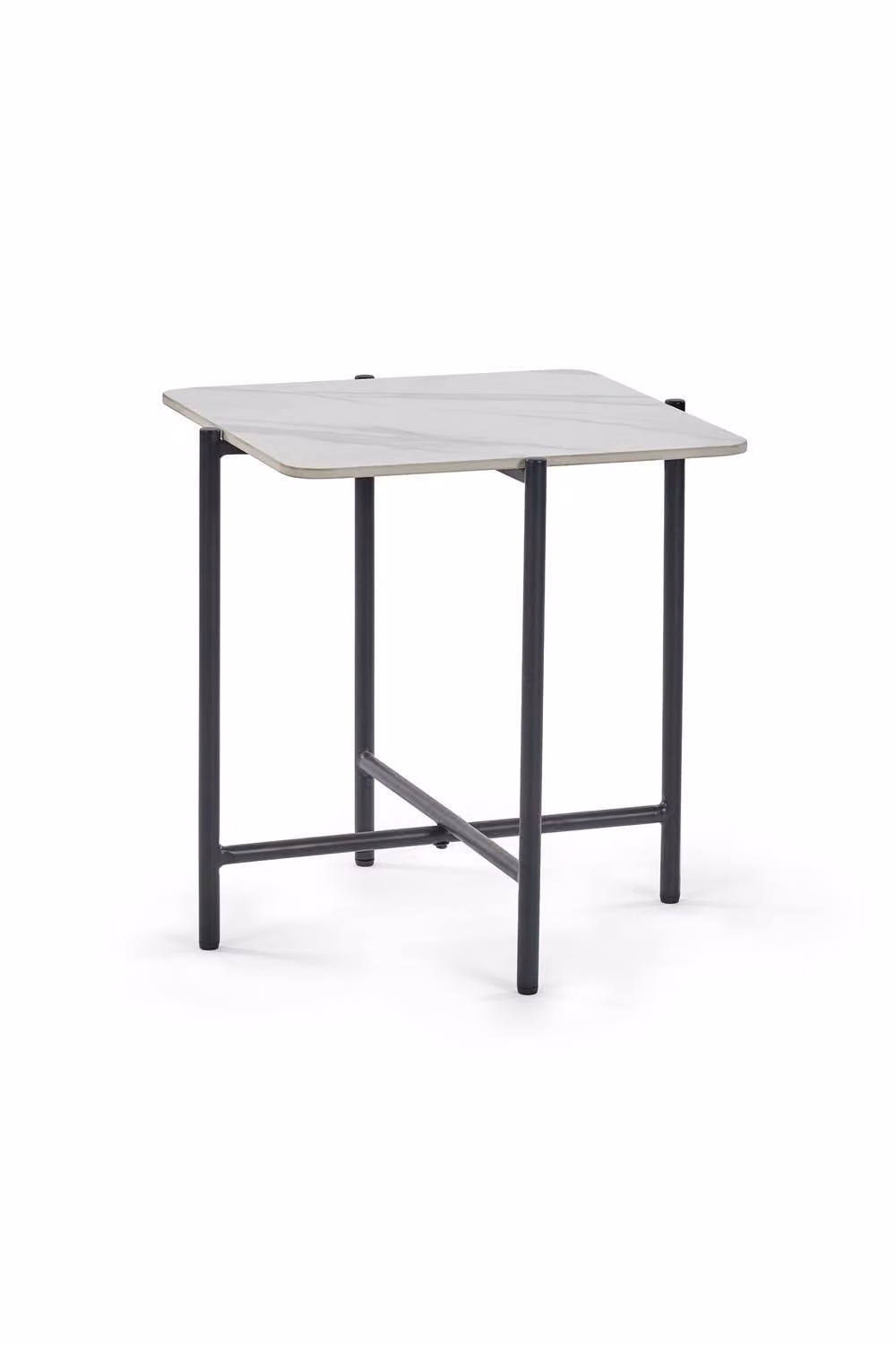 Julian Bowen Siena Square Ceramic Top Side Table in White and Black – 2