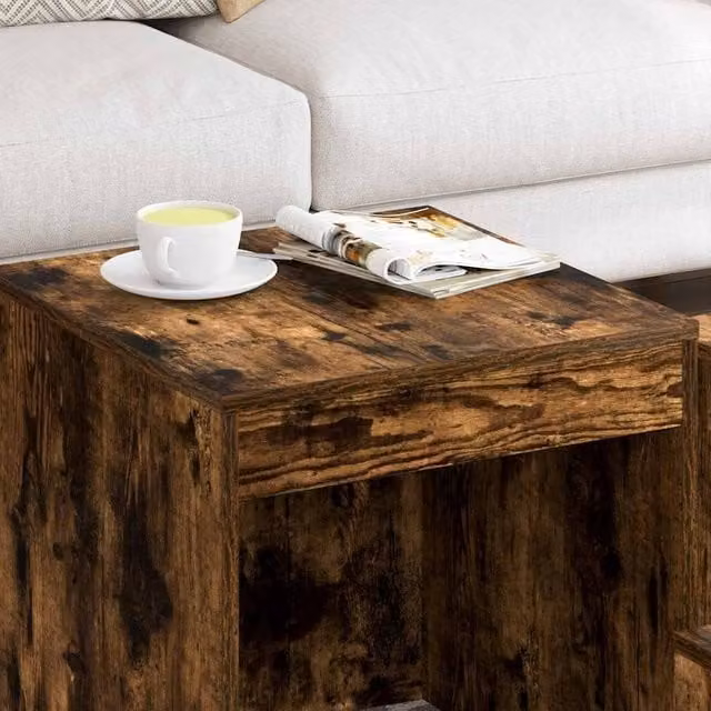 Berkfield Home Nesting Tables, 3 Piece Set in Smoked Oak Brown Engineered Wood – 1