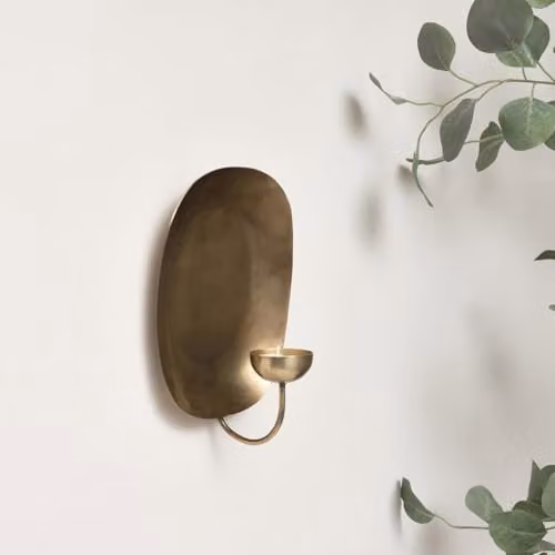 Melody Maison Art Deco Wall Sconce in Gold, H 24.0 cm x W 16.0 cm x D 7.4 cm – 1