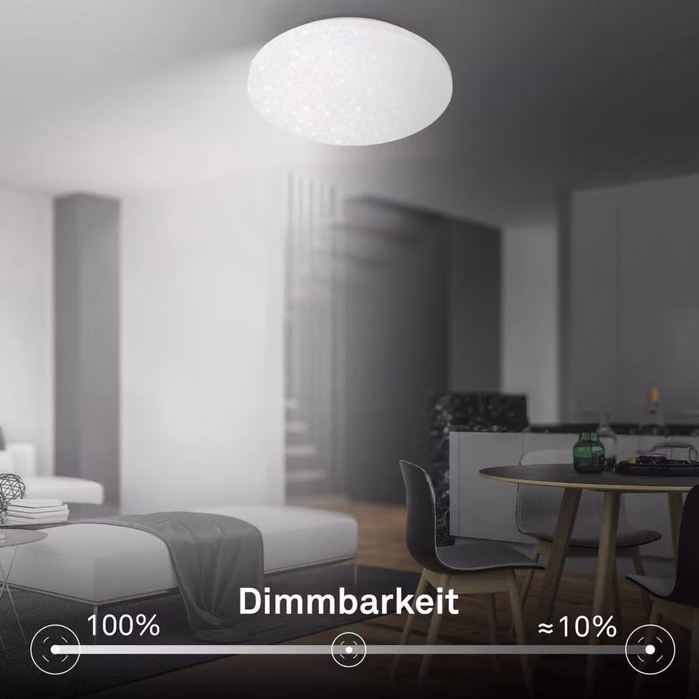 Briloner White LED Starry Sky Ceiling Light with CCT Colour Changing and Remote Control, Diameter: 34 cm – 5
