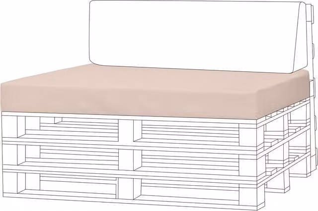 Gardenista Water Repellent Rectangular Outdoor Pallet Seat Pads in Beige