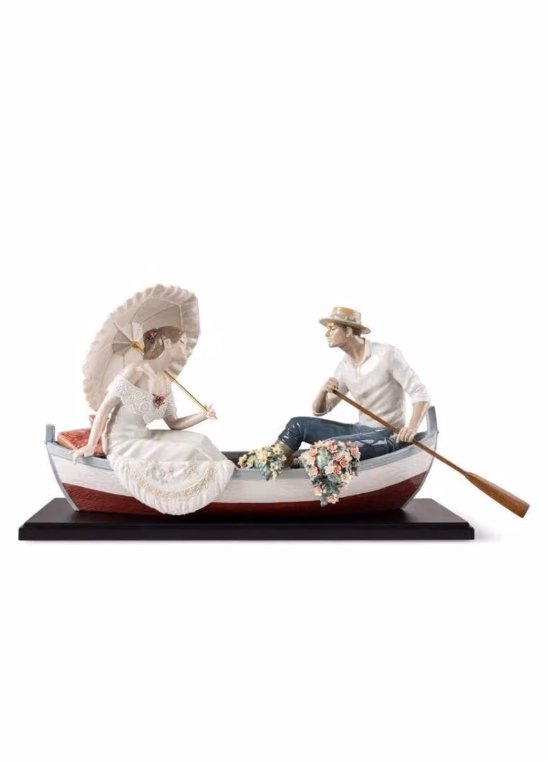 Lladró Romance on the Lake Multicolour Porcelain Tabletop Figurine