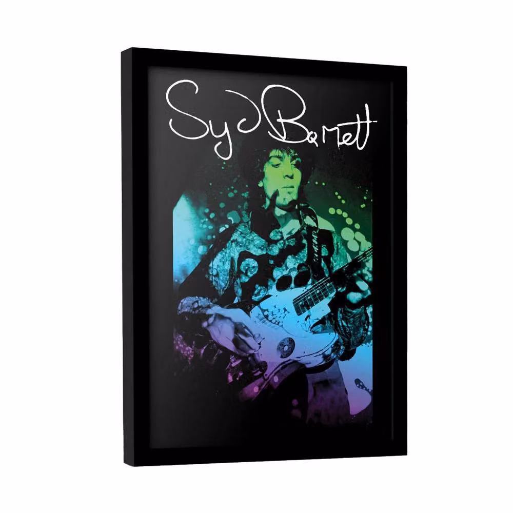 Syd Barrett Multicolour Abstract Typography Framed Paper Poster – 2
