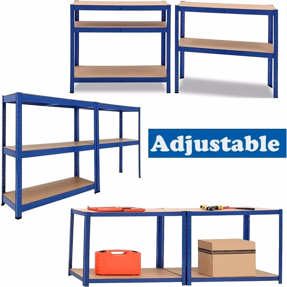PAWNORA 5 Tier Heavy Duty Boltless Garage Racking Unit in Blue – 4