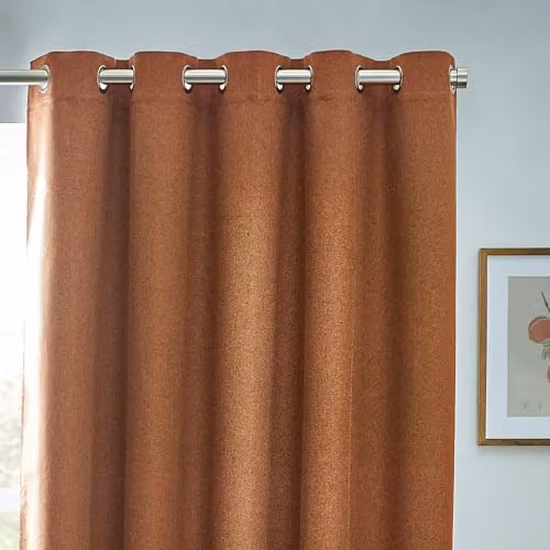 Furn Dawn Thermal Blackout Eyelet Curtains in Brick, Width: 168 cm, Drop: 229 cm – 2