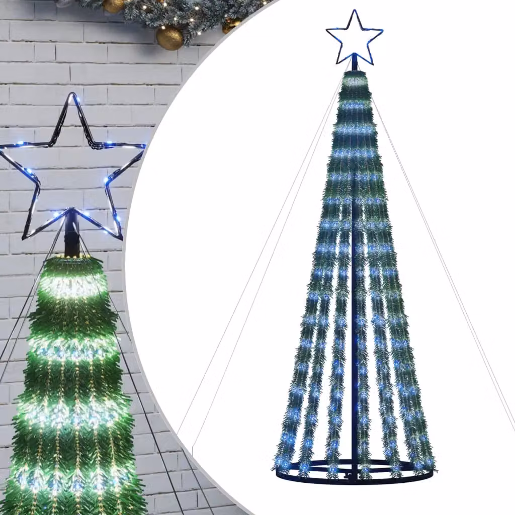 Berkfield Home Christmas Tree Light Cone with 275 Blue LEDs, Height: 180 cm – 2