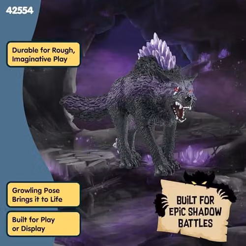 Schleich Eldrador Creatures Mythical Shadow Wolf Monster Figure in Purple with Transparent Crystals – 3