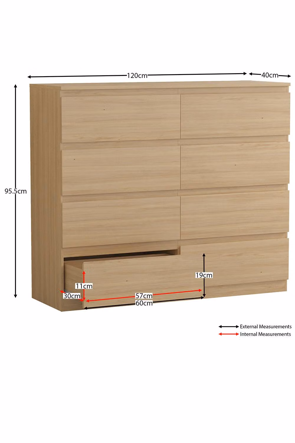 Vida Designs Denver 8 Drawer Storage Chest Bedroom Organiser in Brown – 2