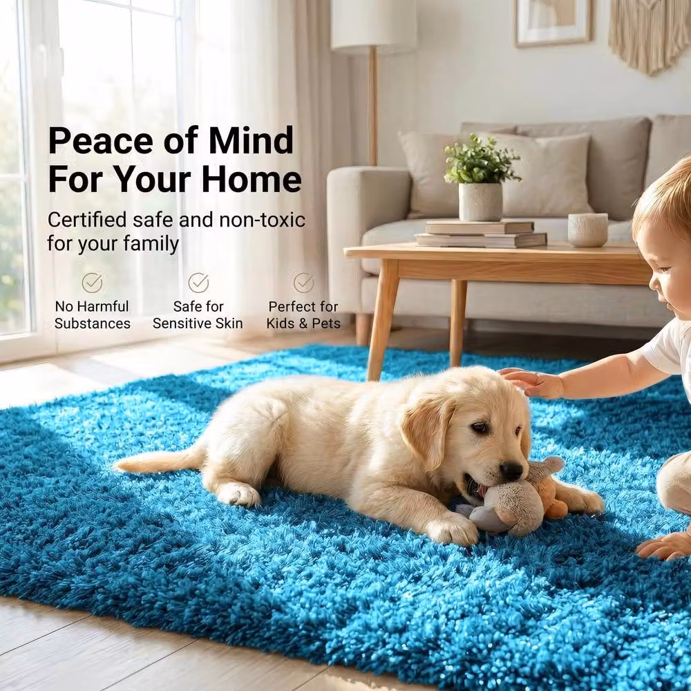 Bravich LTD California Shaggy Area Rug in Teal, W: 230 cm, D: 160 cm – 3