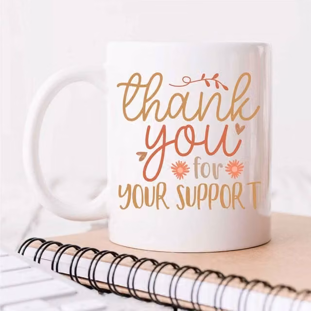 60 Second Makeover Limited Thank You For Your Support Ceramic Mug in White