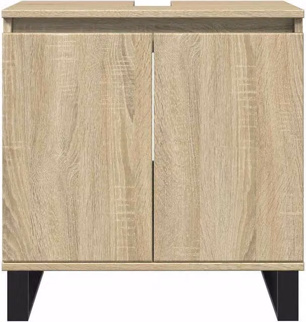 Berkfield Home Durable Sonoma Oak Bathroom Cabinet in Beige, W/D/H: 58 x 33 x 60 cm – 1