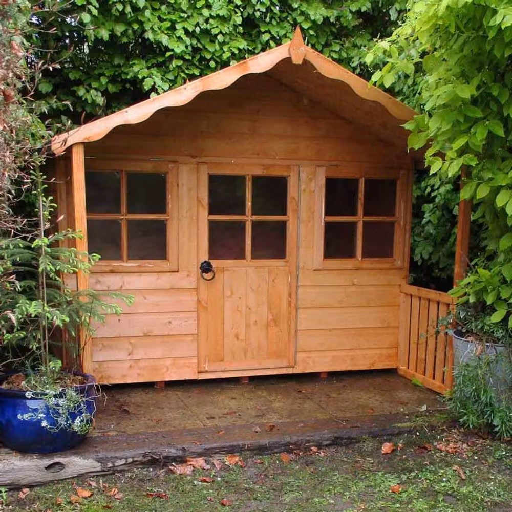 Shires Stork Playhouse Wooden Kids Wendy House in Brown – 2