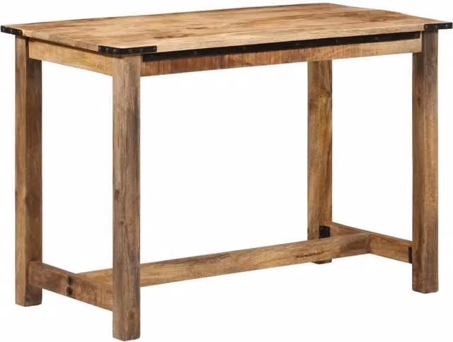 Berkfield Home Brown Solid Mango Wood Rectangular Dining Table W/D/H: 110 x 55 x 75 cm