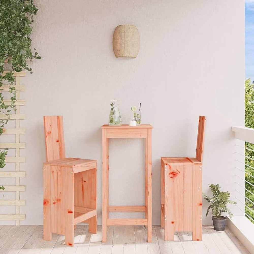 Berkfield Set of 2 Rustic Solid Wood Bar Stools in Brown, W/D/H: 40 x 42 x 120 cm – 2