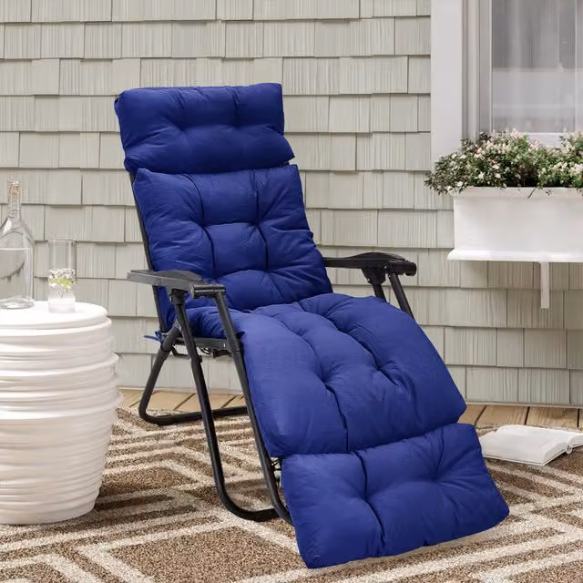 Garden Sanctuary Waterproof Thickened Recliner Cushion in Blue, W: 180 cm