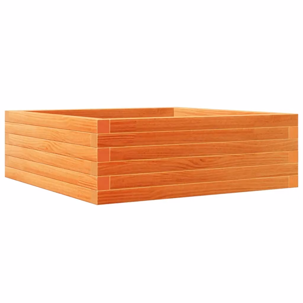 Berkfield Home Garden Planter Tub in Wax Brown, Solid Wood Pine, W/D/H: 70 x 70 x 23 cm – 2