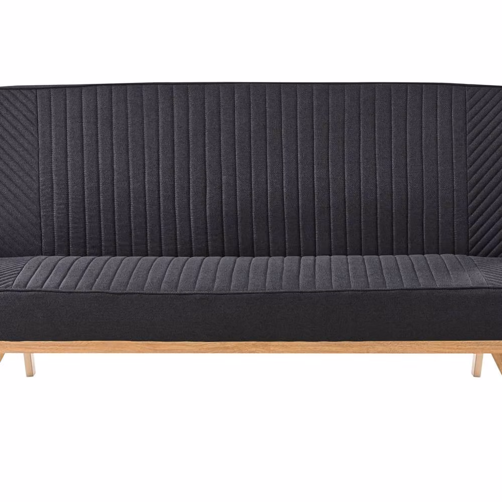 Wyld and Coco Black 2-Seater Fabric Click Clack Sofa Bed with Matt, W/D/H: 191 x 140 x 84 cm – 2