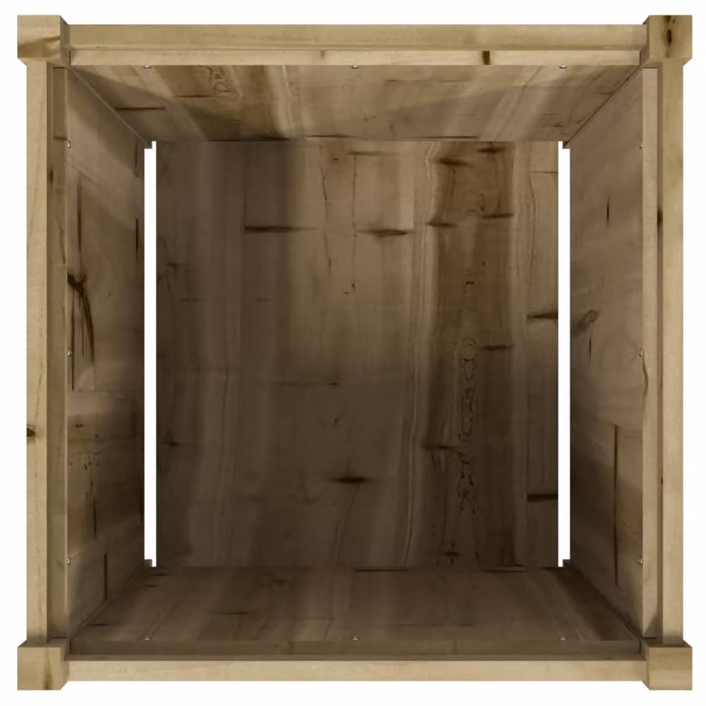 Berkfield Home Set of 2 Impregnated Pine Wood Garden Planter Tubs in Brown, W/D/H: 60 x 60 x 60 cm – 4