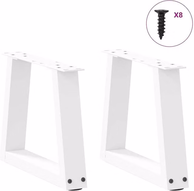 Berkfield Home Modern V-Shape Dining Table Legs, 2 Piece Set, White Steel