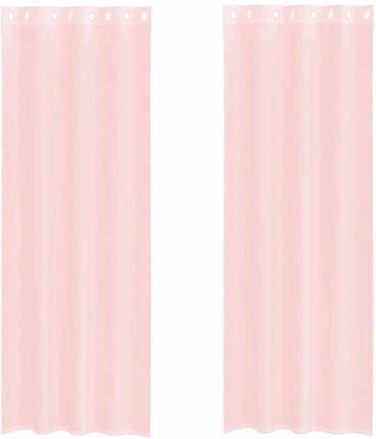 Berkfield Home Pink Voile Fabric Panel Curtains with Eyelets, 2 Pack, W: 140 cm, H: 260 cm