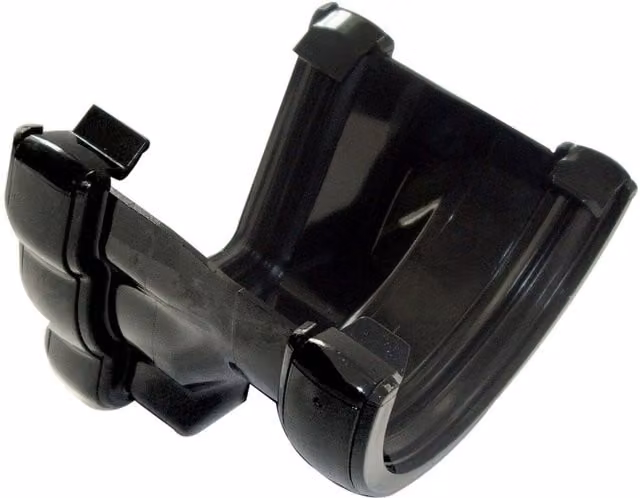 FloPlast Niagara Adaptor To Half Round Right Hand, Black, RNR3 Gutter System Component
