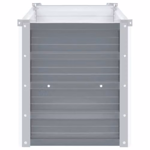 vidaXL Grey Galvanised Steel Raised Bed for Vegetable, Herb or Ornamental Gardens W: 160 cm, D: 40 cm, H: 45 cm – 4