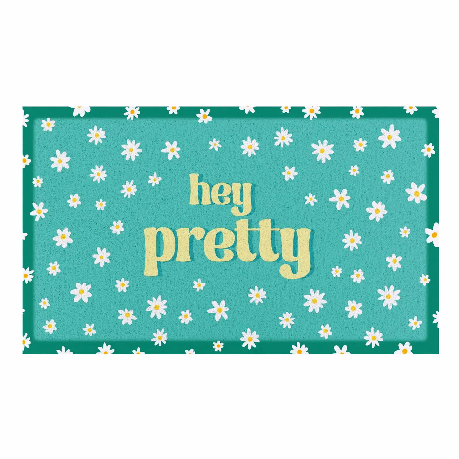 Artsy Mats Hey Pretty Flowers Doormat in Blue and Green, W: 70 cm, D: 40 cm – 2