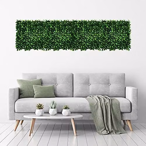 Gardenwize Pack of 4 Artificial Bay Leaf Wall Panels, Green, W/H: 50 x 50 cm – 6