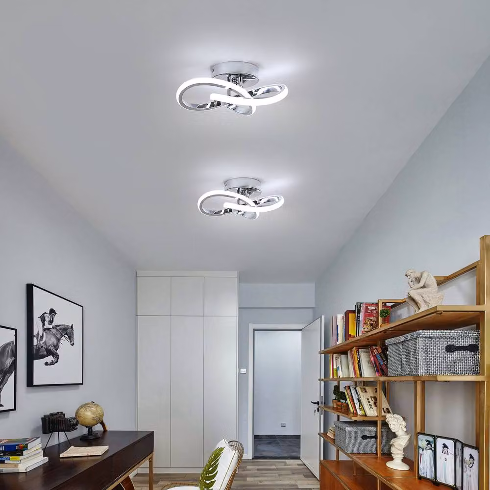 COMELY 22W Modern LED Ceiling Light in Silver with Cool White Light – 2