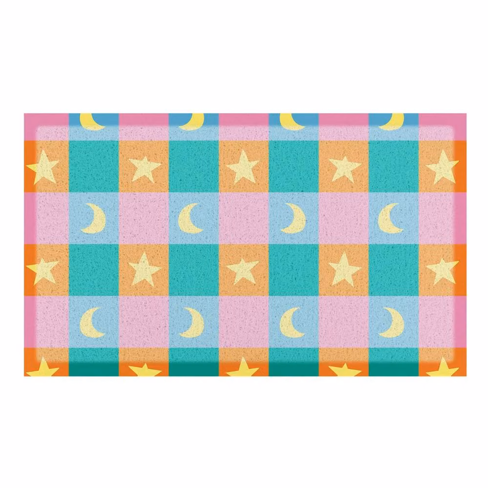 Artsy Mats Elizabeth Olwen Crescent and Stars Indoor/Outdoor Doormat, Blue, W/D/H: 70 x 40 cm – 2