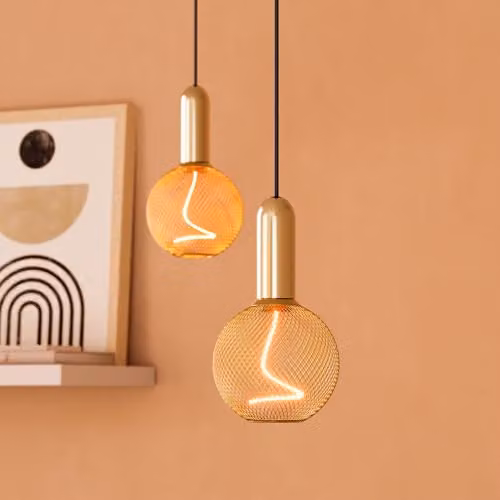Osram Decor LED Spiral Filament Globe Bulb, Warm White, Gold, E27, Dimmable, Diameter: 12.5 cm – 2