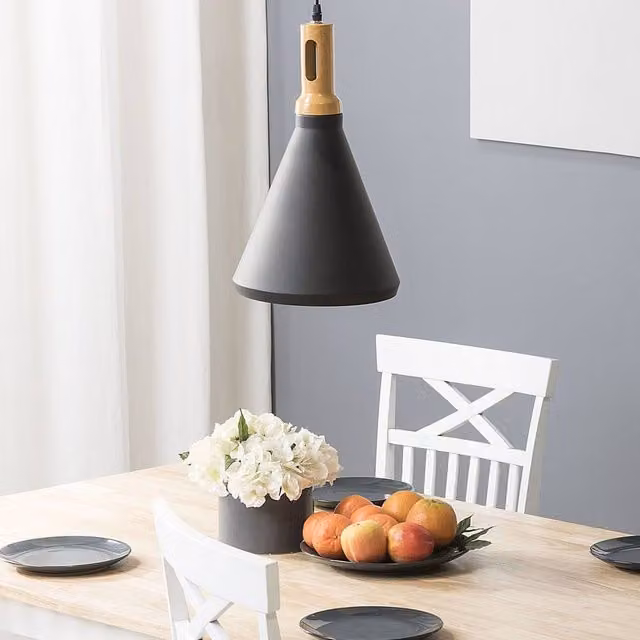 Wyld and Coco Nordic Glow Cone Pendant Lamp in Matte Black Aluminium with Gold Interior